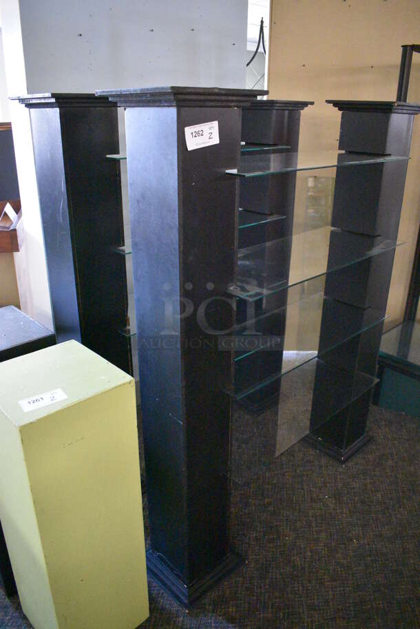 2 Black Stands w/ 4 Glass Shelves. 53x14x62. 2 Times Your Bid! (garden center) - Image 3 of 3