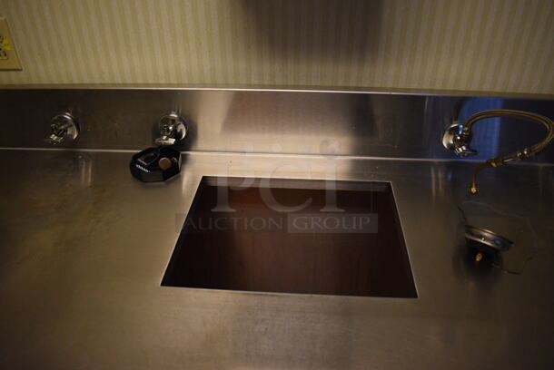 Stainless Steel Commercial L Shaped Table / Soda Station w/ Under Shelves and Sink Basin. Does Not Include Soda Machine. BUYER MUST REMOVE. 75x118x42. (kitchen hallway) - Image 4 of 6