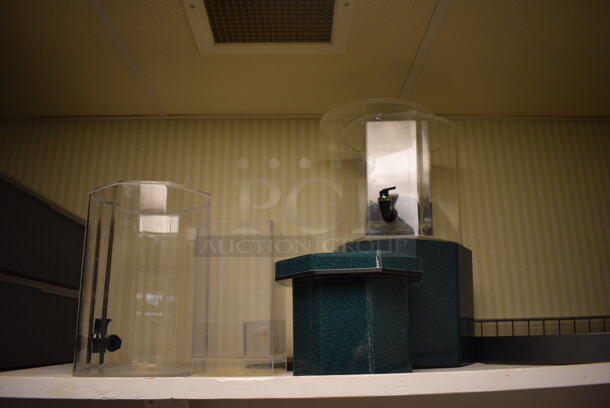 ALL ONE MONEY! Lot of 3 Black Bins, 2 Clear Beverage Holders and Green Poly Pieces. (kitchen hallway) - Image 2 of 4