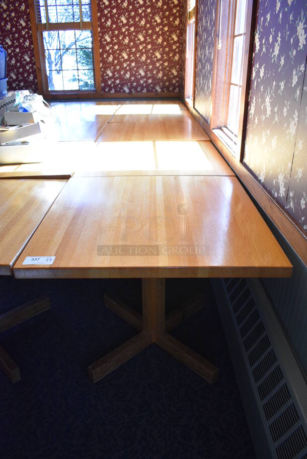 5 Wooden Tables on Table Base. 36x36x30. 5 Times Your Bid! (back dining room) - Image 2 of 5