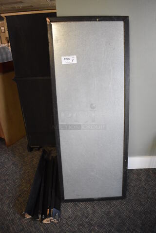 Black Wooden Table and 4 Legs. 56x22x3, 29". (garden center)