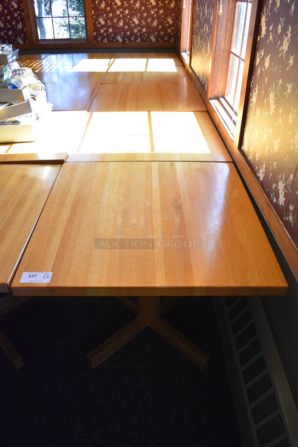 5 Wooden Tables on Table Base. 36x36x30. 5 Times Your Bid! (back dining room) - Image 3 of 5