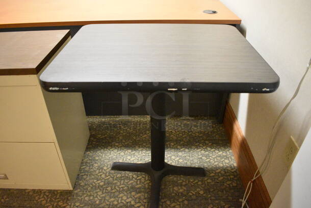 ALL ONE MONEY! Lot of Desk, Tan Metal Filing Cabinet and Wood Pattern Table. Includes 71x29.5x30. (office behind gift shop) - Image 3 of 6