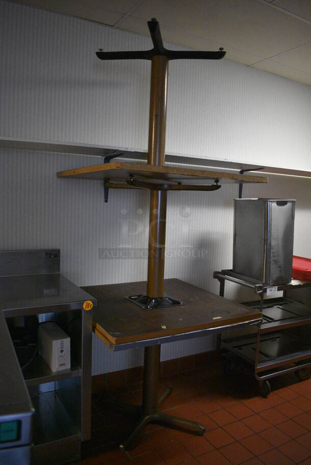 7 Wood Pattern Tables on Metal Table Bases. 36x36x30. 7 Times Your Bid! (kitchen hallway) - Image 3 of 3