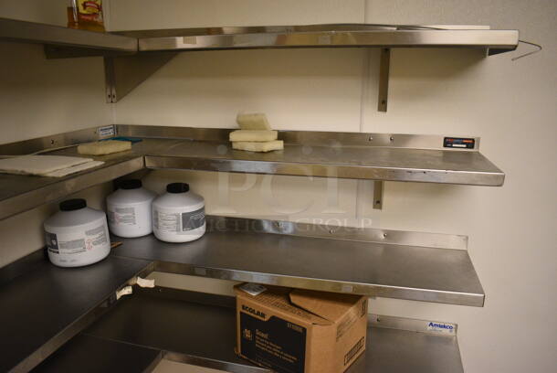 4 Stainless Steel L Shaped Shelves. BUYER MUST REMOVE. 48x12x10, 30x12x10. 4 Times Your Bid! (office behind gift shop) - Image 3 of 4