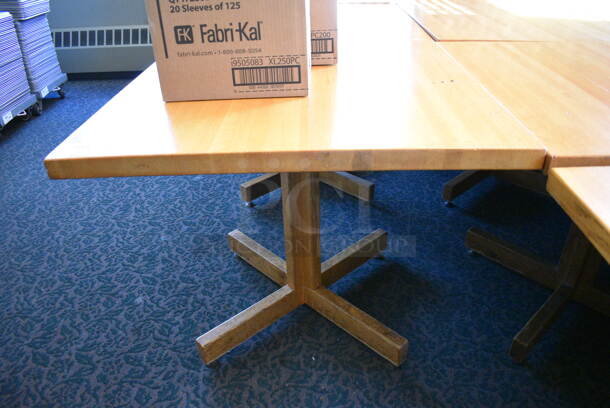 3 Wooden Tables on Table Base. 36x36x30. 3 Times Your Bid! (back dining room) - Image 2 of 3