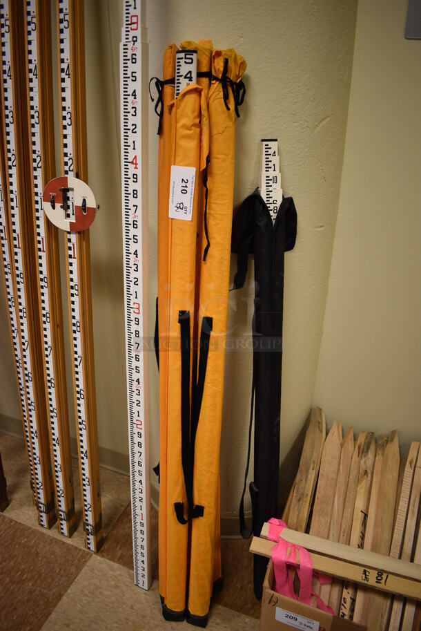 8 Various Measuring Sticks for Surveying. Includes 56