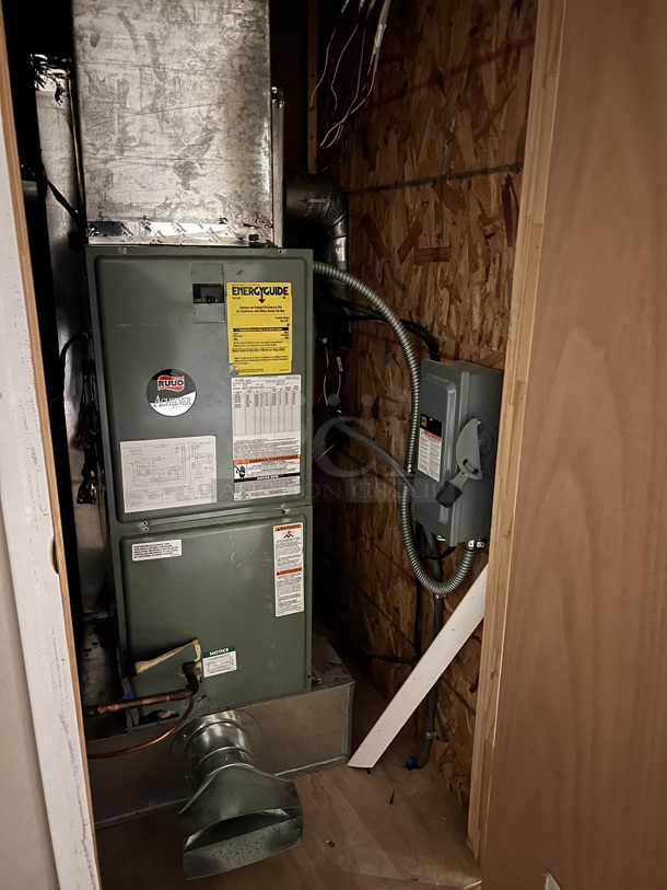 Wooden Small Demo House Frame w/ Insulation, Windows, Ruud Unit, Square D Switch. BUYER MUST REMOVE: Winning Bidder Will Have To Contact HACC To Make an Appointment To Remove This Item Between May 6th and May 13th. 24'X12'X12.5'. (room 103) - Image 2 of 12