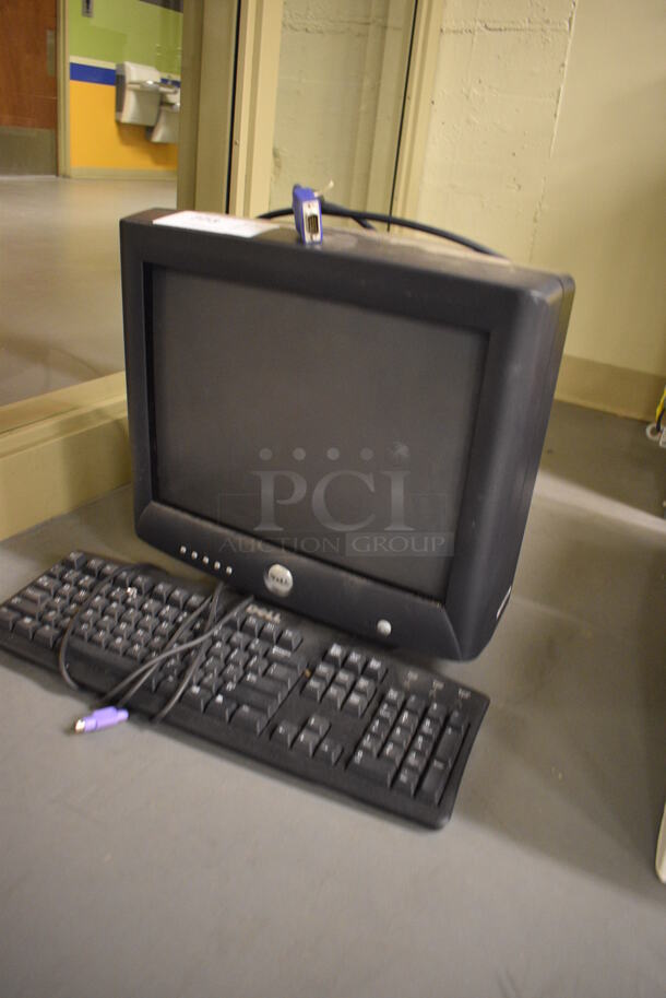 Dell 16" Computer Monitor w/ Keyboard. (south basement 019)  - Image 3 of 5