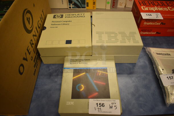 ALL ONE MONEY! Lot of 2 HP Personal Computer Software Library, IBM, Disk Operating System and 2 IBM Macro Assembler. (room 105)