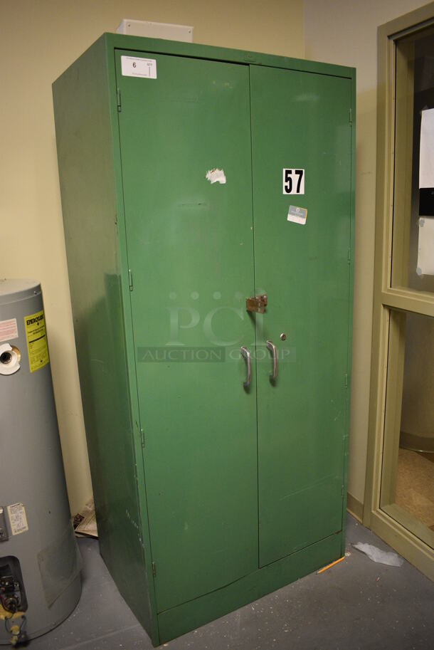 Green Metal 2 Door Cabinet. 36x26x78. (room 102) - Image 2 of 8