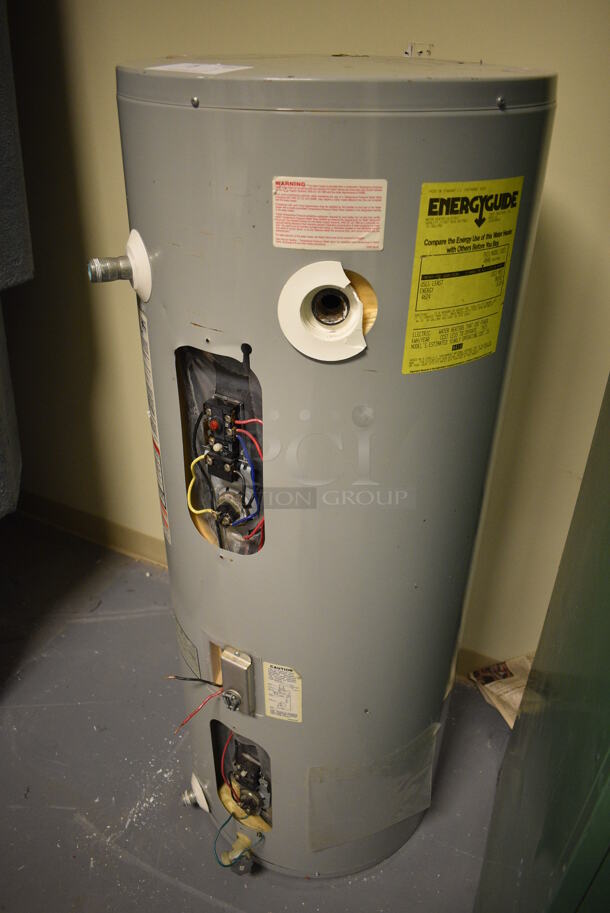 State Industries Model IN1402HMSE4 Metal Floor Style Electric 40 Gallon Capacity Water Heater. 19x19x50.5. (room 102) - Image 2 of 7