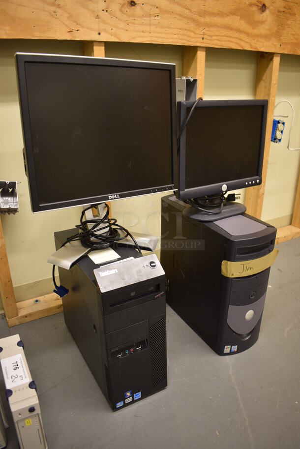 2 Dell Computer Monitor and 2 Computer Towers. 15", 19". 2 Times Your Bid! (south basement 019) - Image 2 of 4