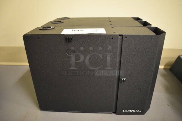 3 Corning Black Metal Boxes. 13x3.5x9.5. 3 Times Your Bid! (south basement 019)