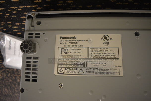 Panasonic Model PT-F200NTU LCD Projector. 100-240 Volts, 1 Phase. 17x12.5x5. (room 204) - Image 5 of 5