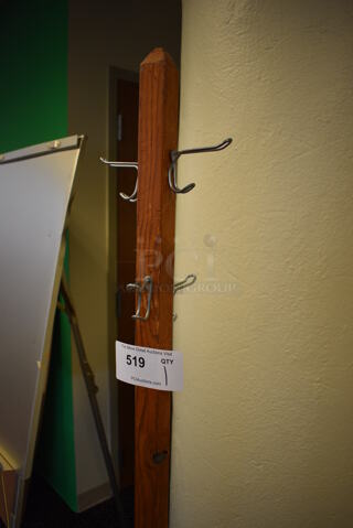 Wooden Coat Rack. 16x16x68. (room 220)