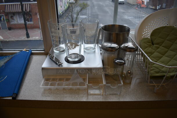 ALL ONE MONEY! Lot of Various Items Including Glasses, Colander and Portable Bottles! BUYER MUST REMOVE: Give Yourself Ample Time To Remove This Item on Pick Up Day. (room 204) - Image 3 of 12
