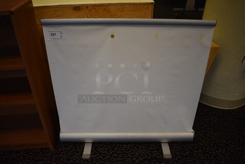 Gray Metal Pull Up Screen. 36x15x33