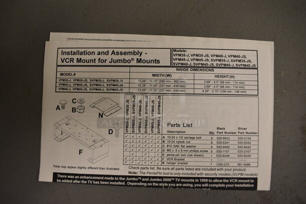 BRAND NEW IN BOX! Black Metal VCR Mount. 14x3.5x7. (south basement 019) - Image 3 of 4