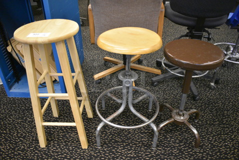 3 Various Stools. Includes 13x13x30. 3 Times Your Bid! (room 220)
