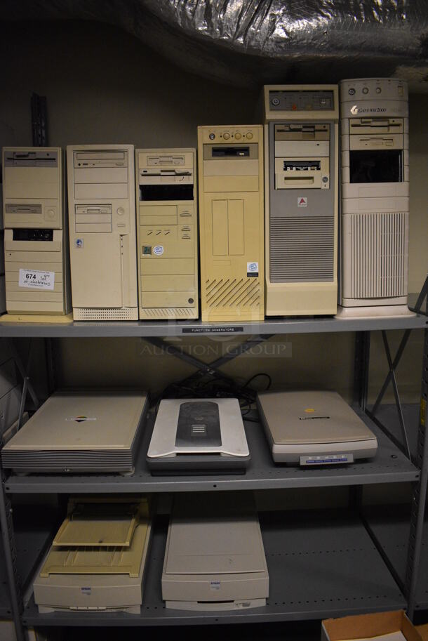 ALL ONE MONEY! Lot of Various Electronic Units Including Computer Towers and Scanners. (south basement 012)