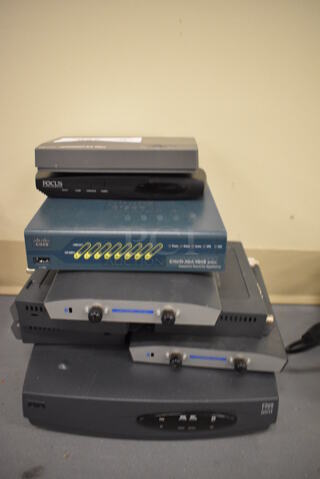 9 Various Units Including Jetdirect EX Plus, Cisco ASA 5505 Adaptive Security Appliance. Includes 8x7x2. 9 Times Your Bid! (south basement 019)