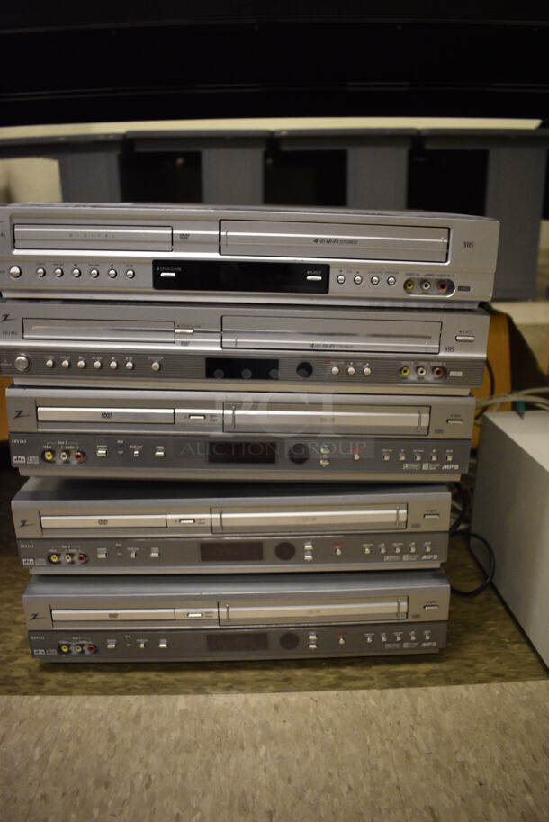 5 Zenith DVD VHS Players. 17x10.5x3. 5 Times Your Bid! (room 105)