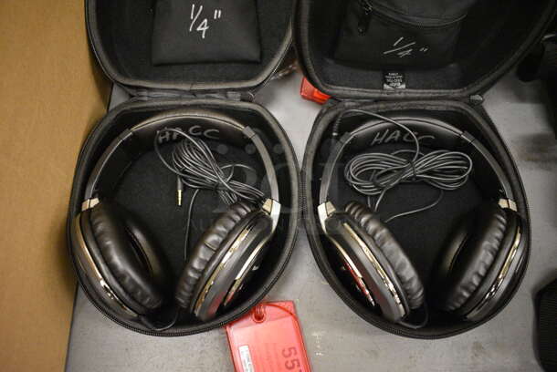 2 Panasonic RP-HTF600 Headphones in Cases. 7.5x8x3.5. 2 Times Your Bid! (south basement 019) - Image 2 of 4
