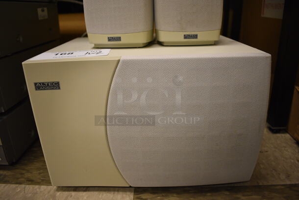 Set of Subwoofer and 2 Altec Speakers. 13x8x6, 3.5x4.5x7. (room 105) - Image 3 of 6