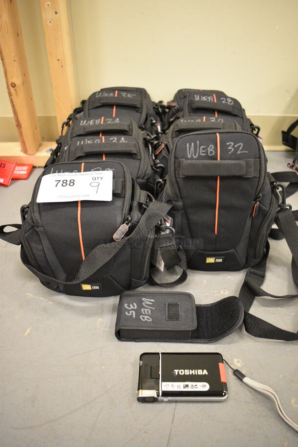 9 Soft Bags w/ Contents Including Toshiba Cameras and Wires! 6x4x7. 9 Times Your Bid! (south basement 019) - Image 2 of 7