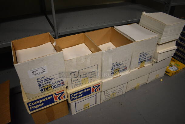 ALL ONE MONEY! Lot of 9 Boxes of Paper! (south basement 012)