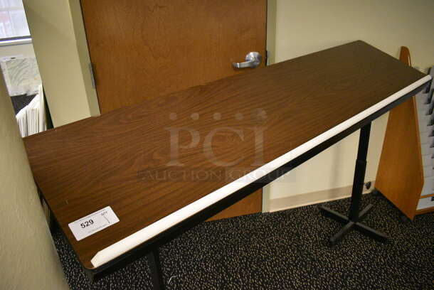 Wood Pattern Stand on Metal Legs. 72x18x44.5. (room 220) - Image 2 of 4