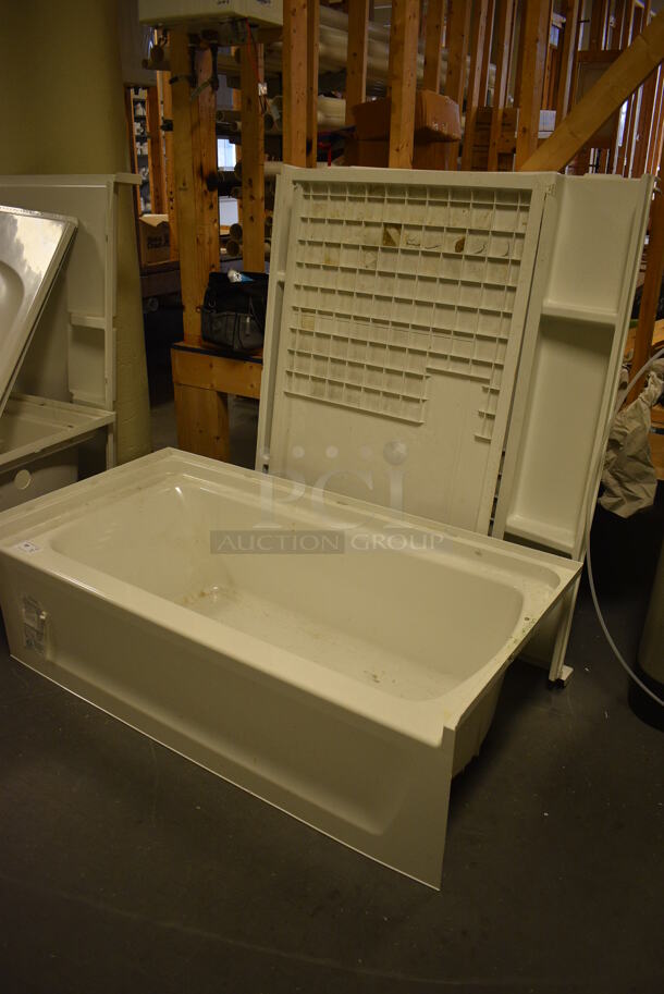 White Tub Insert and Walls. 60x30x19, 33x1.5x56, 47x5x55. (room 102) - Image 4 of 7