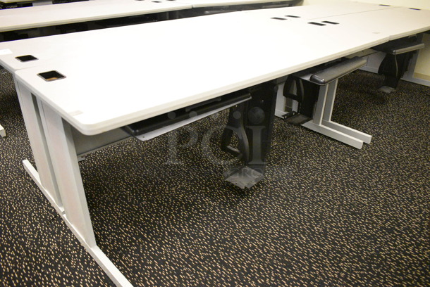 4 Gray Tables. 71.5x23.5x29.5. 4 Times Your Bid! (room 220) - Image 2 of 4