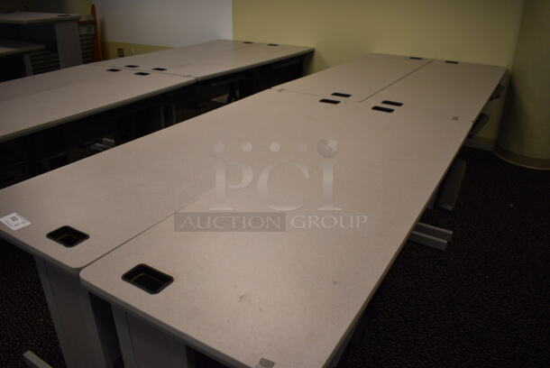 4 Gray Tables. 71.5x23.5x29.5. 4 Times Your Bid! (room 220) - Image 3 of 4