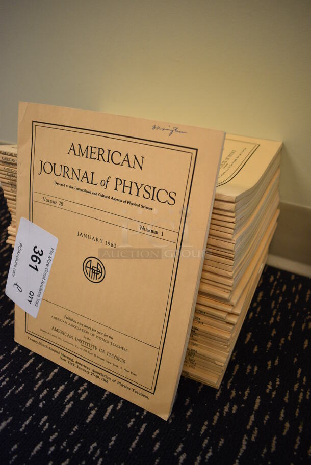 ALL ONE MONEY! Lot of American Journal of Physics Magazines. (room 204) - Image 2 of 4