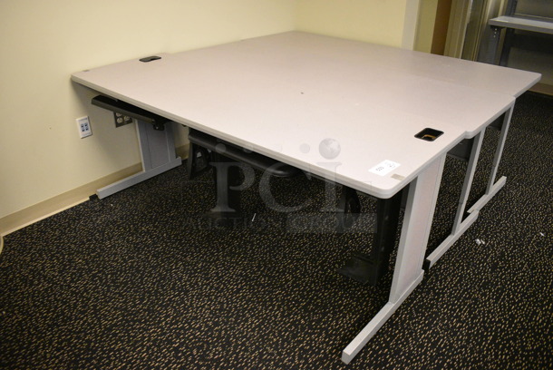 3 Various Gray Tables. Includes 71.5x23.5x29.5. 3 Times Your Bid! (room 220) - Image 1 of 5