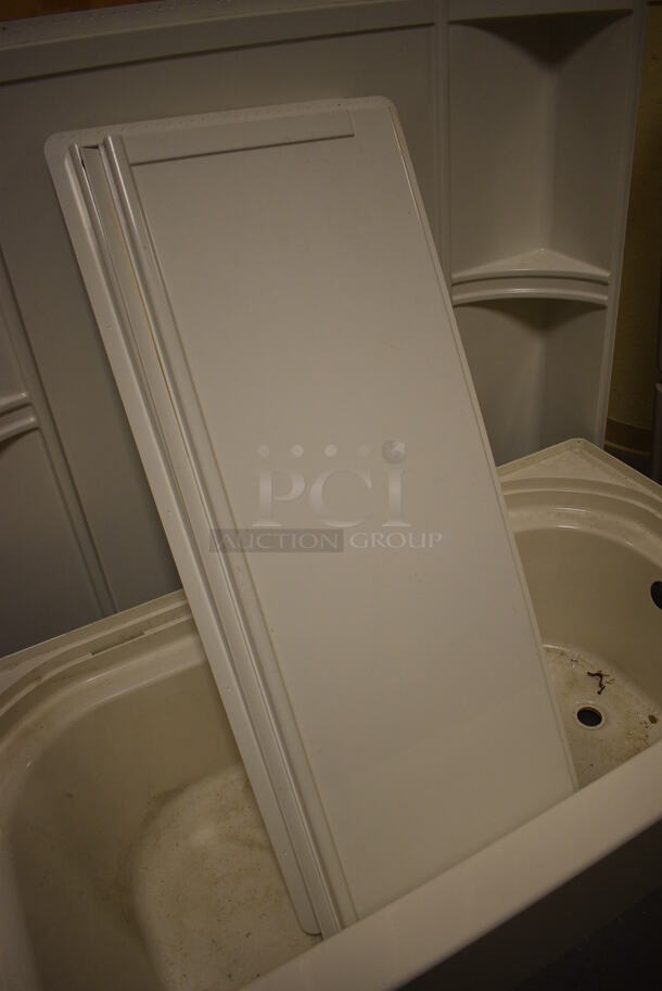 White Tub Insert and Walls. 60x30x19, 22x1.5x57, 59x10x56. (room 102) - Image 5 of 7