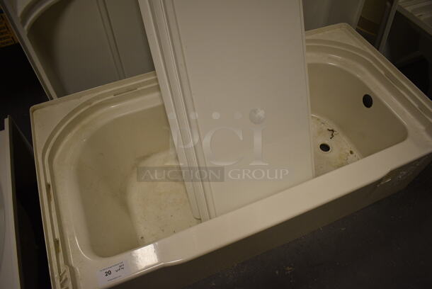 White Tub Insert and Walls. 60x30x19, 22x1.5x57, 59x10x56. (room 102) - Image 6 of 7