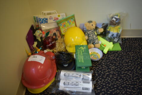 ALL ONE MONEY! Lot of Various Items Including Army Bear, Hard Hats and Book Shows. (room 204)