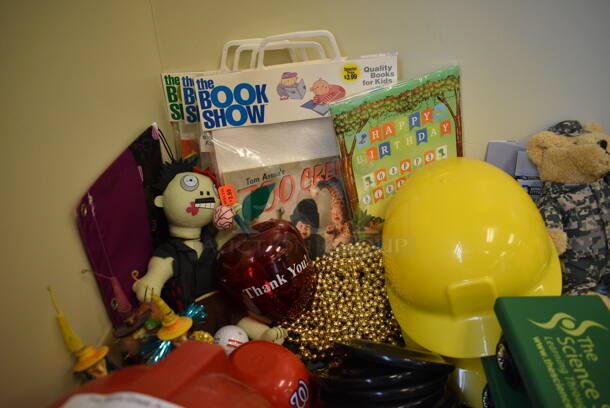 ALL ONE MONEY! Lot of Various Items Including Army Bear, Hard Hats and Book Shows. (room 204) - Image 3 of 4