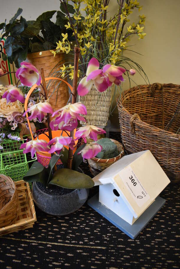 ALL ONE MONEY! Lot of Various Items Including Fake Flowers and Baskets. (room 204) - Image 3 of 5