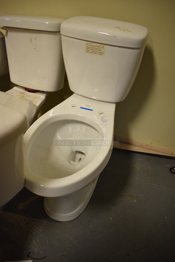 3 Various White Toilets; 1 Missing Toilet Seat and Lid. 19x27x28. 3 Times Your Bid! (room 102) - Image 2 of 7
