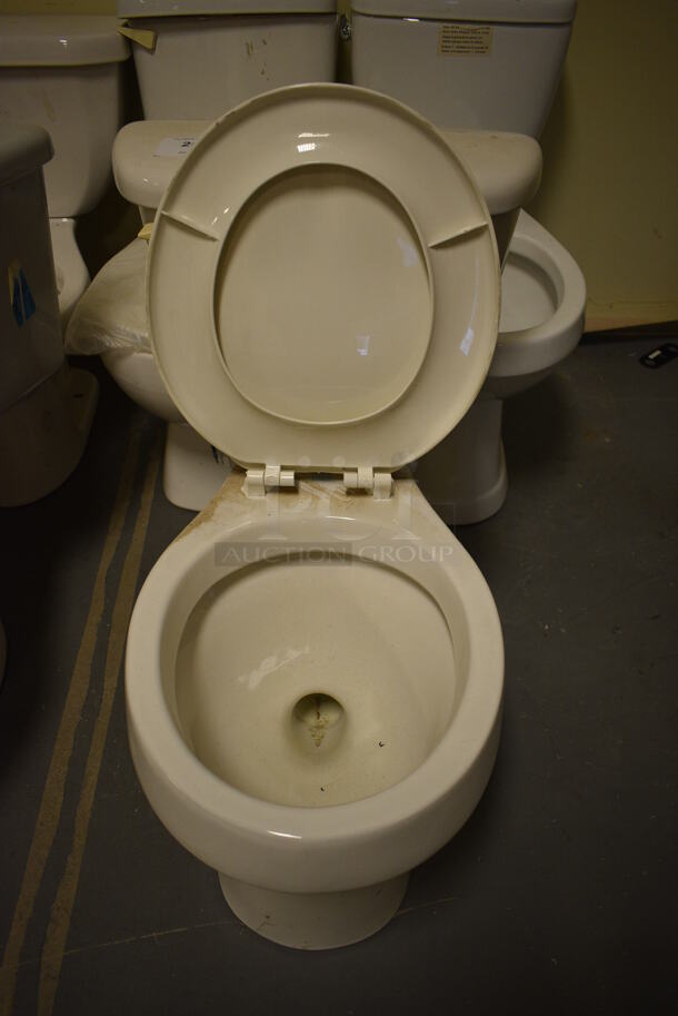 3 Various White Toilets; 1 Missing Toilet Seat and Lid. 19x27x28. 3 Times Your Bid! (room 102) - Image 4 of 7