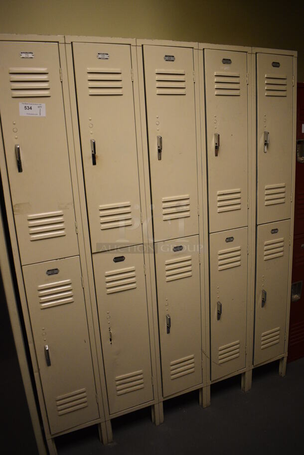 Tan Metal 10 Cubby Locker. 60x18x78. (north basement hallway) - Image 3 of 6