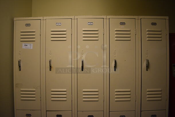 Tan Metal 10 Cubby Locker. 60x18x78. (north basement hallway) - Image 4 of 6