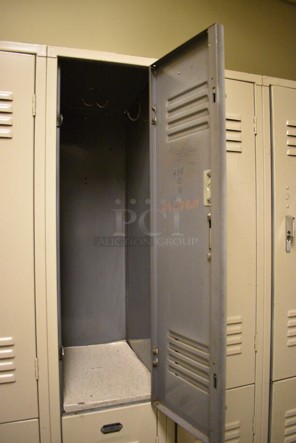 Tan Metal 10 Cubby Locker. 60x18x78. (north basement hallway) - Image 6 of 6