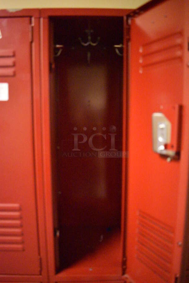 Red Metal 6 Cubby Locker. 36x15x72. (north basement hallway) - Image 4 of 4