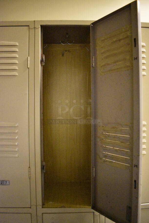Tan Metal 6 Cubby Locker. 36x12x78. (north basement hallway) - Image 4 of 4