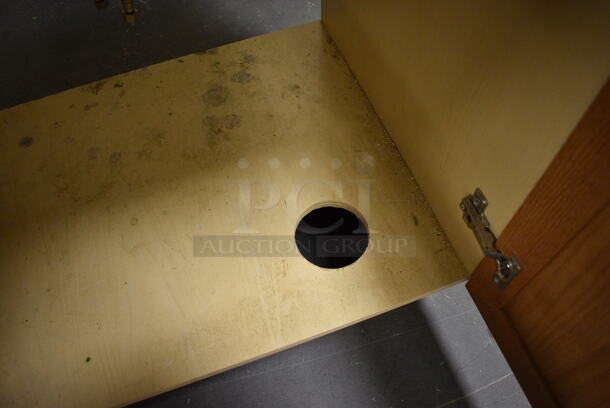 Bathroom Sink w/ Faucet, Handles and 2 Wood Pattern Doors. 25x19x34. (room 102) - Image 6 of 6